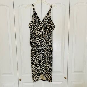 Silk Leopard Print Cocktail Dress